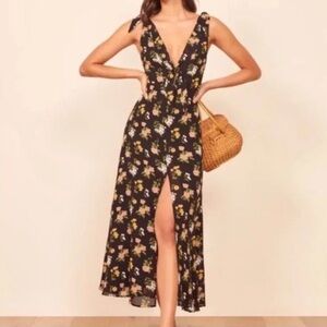 Reformation Floral Black Maxi Dress